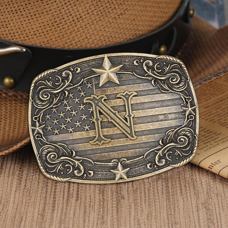 Flipslo Store Western Belt Buckle for Men Women Initial Letter A to Z Cowboy Belt Buckle Texas Buckle hebillas vaqueras para hombre - Image 3